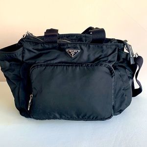 Authentic Prada nylon diaper bag black